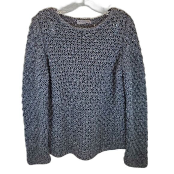 Elsamanda Alpaca Sweater L Wool Blend Crewneck Long Sleeve - Picture 1 of 5